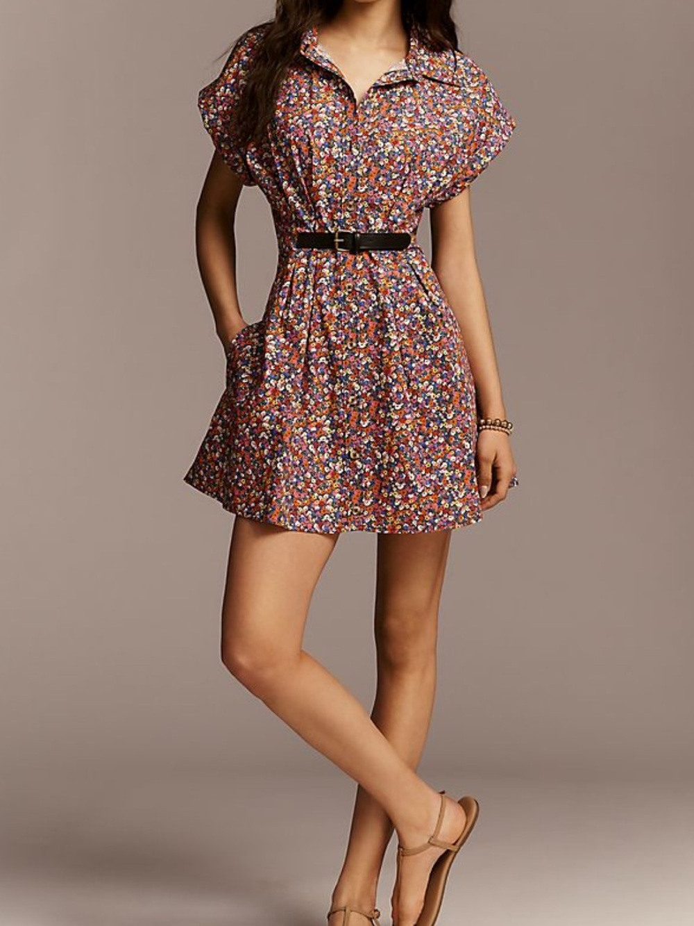 Anthropologie Faye Short Sleeve Belted shirt dress